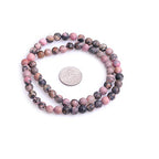 6mm Natural Stone Black Rhodonite Frosted Matte Unpolished Round Beads for Jewelry Making Strand 15 inch - color: Black Rhodonite, size: 6mm
