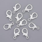 HDSupplies 50 Pieces - Lobster Clasps - Bright Silver Tone - 21x12mm w/ 2mm Hole - color: Bright Silver Tone, size: 21x12mm