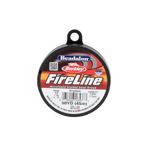 Beadalon FireLine Beading Thread by Berkley, 0.006", Break Strength 6 lb, Crystal, 50 yd - color: Crystal, style: 6 Lb / 50 Yd