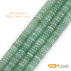 GEM-Inside 2x6mm Natural Green Aventurine Jade Semi-Gemstone Heishi Disc Rondelle Spacer Beads for Jewelry Making Full 15" Strand Energy Stone Healing Power Crystal - color: Green Aventurine Jade