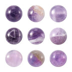 Fashewelry 50Pcs Natural Amethyst Cabochon Stone Half Round Beads 12mm Flat Back Gemstone Chakra Healing Crystal Cover Cabs for Jewelry Making - color: 1-Amethyst, size: 12x5mm