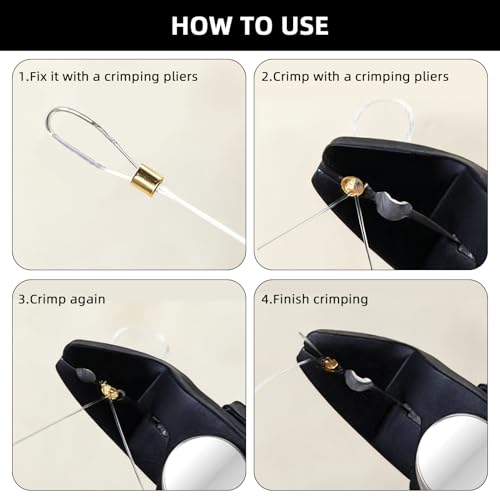 URSKYTOUS Bead Crimping Pliers Bead Crimper Tool for Jewelry Making 5 Inch Crimping Pliers Tool with PVC Handle Jewelry Crimper Plier for Bracelet Beading DIY Craft Jewelry Making Supplies (Black) - color: Rm Black
