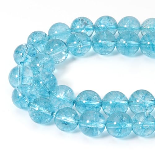 35pcs 10mm Natural Blue Topaz Gemstone Beads Energy Healing Crystal Round Loose Stone Beads for Jewelry Making, DIY Bracelets Necklaces - color: Blue Topaz, size: 10mm