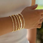 Gold Bracelets Set for Women Stack, Chunky Thick Bracelets Stack for Women Trendy, Simple Dainty Thin Gold Plated Cuff Stackable Bracelets With Beaded Cuban Paperclip Snake Rope Bangle Hand Chain Jewelry - style: Style 10-gold
