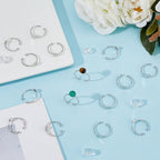 DICOSMETIC 20Pcs Adjustable Blank Ring Platinum Pad Ring Base Half Round Cabochon Ring Brass Bezel Trays Rings Open Cuff Ring Finger Ring Settings Component for DIY Rings Making - color: Platinum