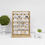 Ikee Design Wooden Jewelry Display Rack with 20 Removable Metal Hooks, Earring Card Display Holder Stand for Earring Cards, Necklaces, Bracelet, Keychain Stand, Oak Color - color: 4) Oak