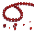 BEADIA Natural Red Agate Stone Round Loose Semi Gemstone Beads for Jewelry Making 8MM 44PCS - color: Red Agate, size: 8mm