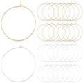 Beebeecraft 1 Box 100Pcs 316 Surgical Stainless Steel Wine Glass Charms Rings 30mm Round Hoop Earrings for Jewelry Making DIY Crafts (Gold, Silver) - color: Gold and Silver, size: 30mm