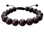 GAF TREASURES Grade A ++ Gemstone Round Bead Adjustable Bracelet 10mm, Genuine Crystal Bead Bracelet, Gift for Men & Women - color: Garnet