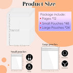Travel Jewelry Organizer Case Transparent Jewelry Storage Book Binder Bag for Earrings, Rings, Necklace, Bracelet,Inner Pages and Pouches - color: Inner Pages and Pouches