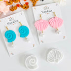 Xaekicr 4PCS Ocean Theme Polymer Clay Cutters Set – Starfish Seashell Clay Earring Cutters – Clay Tools for Polymer Clay Jewelry Making, Beach DIY Crafts Supplies - color: O color