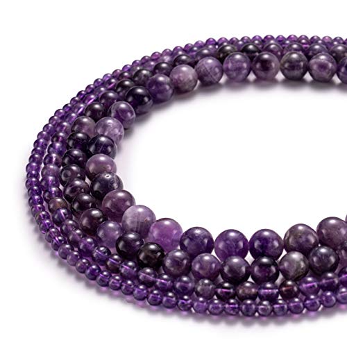 BEADIA Natural Amethyst Crystal Stone Round Loose Semi Gemstone Beads for Jewelry Making 10MM 38PCS - color: Amethyst, size: 10mm