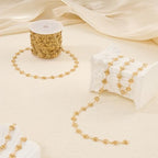 YOUBEIYEE 4 Meters Gold Plated Hollow Heart Chain for Jewelry Making Stainless Steel Link Chains Bulk on Spool - color: Heart Gold
