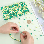 1 Box 500Pcs Matte Round Beads 8mm Acrylic Bead Bulk Plastic Green Frosted Pastel Matte Mix Bubblegum Loose Spacer Beads for Bracelets Necklaces Earrings Jewelry Making Beading Supplies - color: Sea Green