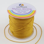 LUSTEMBER 0.8mm Nylon String, Strong Bracelet String, Durable Nylon Cord for Jewelry Making, Bracelets, Beading, Necklaces, Rattail Braiding, Kumihimo, Wind Chimes, Blinds and Handicrafts - size: Gold