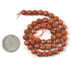 Natural Red Jasper 8mm Gemstone Faceted Round Loose Strand Beads for DIY Necklace Bracelet Jewelry Making 15 Inch - color: Red Jasper