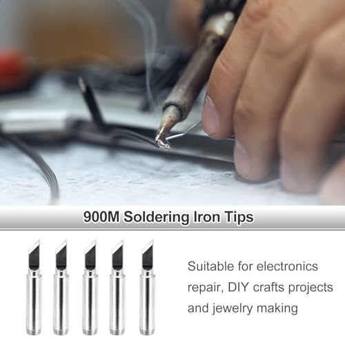 MECCANIXITY Pack of 10 900M Solder Tips Internally Heated Soldering Tips with Cleaning Sponge Pad Replacement Welding Accessories Kit for Electrical Solder Station Tip (900M-T-K) - style: 900M-T-K
