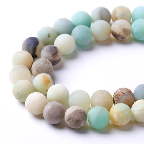 4mm 86pcs Frosted Amazonite Natural Stone Round Loose Beads for Jewelry Making DIY Bracelet Necklace - color: Frosted Amazonite, size: 4mm