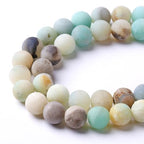 8mm 45pcs Frosted Amazonite Natural Stone Round Loose Beads for Jewelry Making DIY Bracelet Necklace - color: Frosted Amazonite, size: 8mm