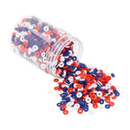 Mandala Crafts Patriotic Heishi Beads 4mm – 6000 Flat Polymer Disc Clay Beads for Adult Jewelry Making Spacer Beads, Bracelets, Necklaces, and Earrings - color: Patriotic, size: 4mm 6000 PCs