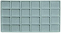 888 Display USA - 3 Pcs Grey 24 Slot Coin Jewelry Showcase Display Tray Flocked Inserts - color: Grey