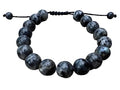 GAF TREASURES Grade A ++ Gemstone Round Bead Adjustable Bracelet 10mm, Genuine Crystal Bead Bracelet, Gift for Men & Women - color: Black Labradorite