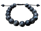 GAF TREASURES Grade A ++ Gemstone Round Bead Adjustable Bracelet 10mm, Genuine Crystal Bead Bracelet, Gift for Men & Women - color: Black Labradorite