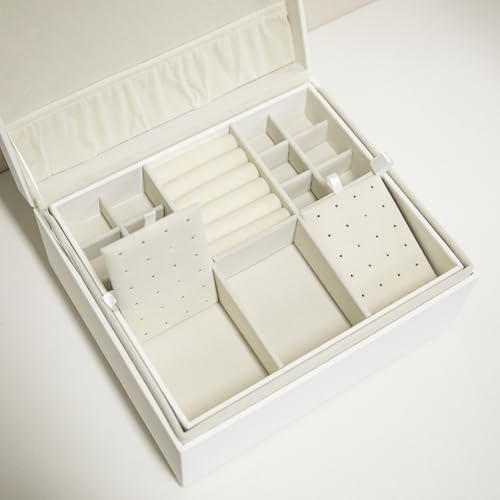 COLLECTIVE HOME - Monogram Jewelry Box with Mirror, Custom Gold Letter Engraving, Elegant Jewelry Organizer with Removable Tray, Gift for Mother’s Day, Girlfriend, Birthday (d) - color: d
