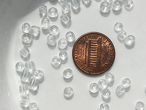 Czech Glass Seed Beads Crystal Clear Size:6/0 40 gr / 1.4 oz… (Crystal Clear) - color: Crystal Clear
