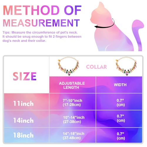 HOWWFALY Dog Collar and Cat Collar Gold Chain Necklace Stainless Steel Adjustable Yellow Diamonds Collar with Cute Pet Paw for Small Medium Pets Cats Dogs Kitten Puppy - color: Muti, size: Small