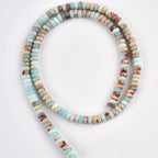 150pcs 4x2mm Sky Blue Jasper Disk Rondelle Spacer Stone Semi Precious Gemstone Loose Beads for Jewelry Making 15 Inch - color: Sky Blue Jasper