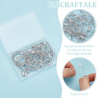 UNICRAFTALE 80pcs 4 Styles Beading Hoop Earrings Stainless Steel Hollow Hoop Earrings Finding Mixed Shapes Hoop Pendant Component for DIY Earrings Jewelry Making - size: 4 Styles-1