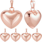 Beebeecraft 10Pcs Rose Gold Plated Heart Pendant Charms Metal Brass Love Heart Puffy 3D Shaped Charm for Jewelry Making DIY Crafts Necklace Valentine (20x20.5x10mm) - color: Rose Gold, size: 20x21x10mm