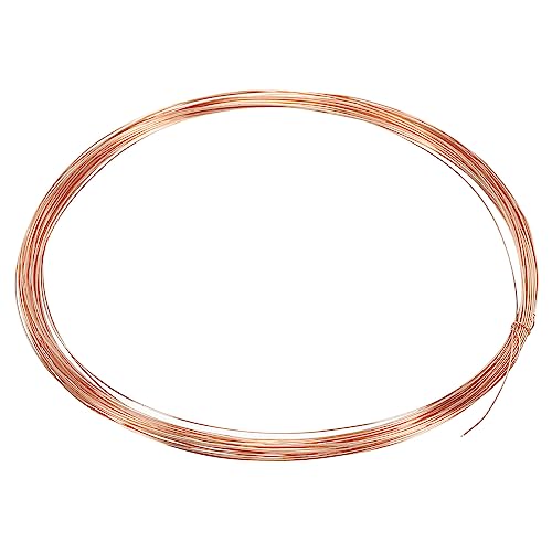 PATIKIL 32.8 Feet Solid Bare Copper Wire, 28 Gauge 99.9% Pure Copper Wire 0.35mm Soft Beading Wire Metal Plant Stem Ties for Jewelry Craft (10m) - size: 0.35mmx10m