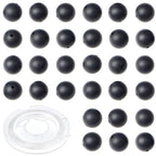 Natural Stone Beads Matte Black Onyx Round Genuine Stone Beading Loose Gemstone Hole Size 1mm DIY Charm Smooth Beads for Bracelets Necklaces Earrings 6mm 200pcs (Matte Black Onyx 6mm) - color: Matte Black Onyx, size: 6mm