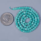 Natural Peruvian Amazonite Gemstone 4mm Faceted Cube Square Loose Beads 16 Inch for DIY Jewelry Making Beads - color: Peruvian Amazonite