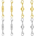 Magnetic Necklace Clasps, Magnetic Necklace Clasps and Closures for Bracelet Necklace Extender, Jewelry Chain Extender Connectors, Gold and Silver, 8 Pack (8pcs Gold Silver B) - color: 8pcs gold silver B