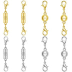 Magnetic Necklace Clasps, 925 Silver Jewelry Closures, Chain Extender Connectors, 8 Pack (8pcs Golden Silvery B) - color: 8pcs golden silvery B