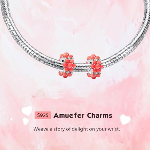 Clip Stopper Spacer Charms for Bracelets Necklaces, Compatible with Pandora,Jewery Mking DIY - style: Pink Coral Stopper