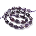 Craftdady Teardrop Natural Amethyst Stone Beads Polished Drop Gemstone Loose Beads Energy Healing Crystal Stone 16x10mm for Jewelry Craft Necklace Bracelet Earring Making, 22~25pcs - color: Drop Amethyst, 16x10.5mm