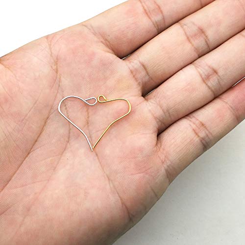 600Pcs French Earring Hooks Stainless Steel Earring Hooks 12×21MM Hypoallergenic Fish Hook Ear Wires for DIY Jewelry Making Finding -（Color:Golden and Silver）