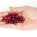 AD Beads Natural Gemstone 8mm Round Loose Beads Big Hole 2.5mm Sized 40pcs (Rose red Tiger's Eye) - color: Rose red tiger's eye