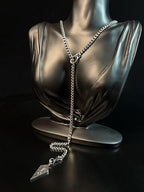 18K Gold Plated Knight's Shield Slip Chain for Women - color: Stainless Steel, size: 27''