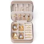 VLANDO Bridesmaid Proposal Gifts - Travel Jewelry Case, Small Travel Jewelry Organizer Box for Girls Women - Toffee - color: Toffee