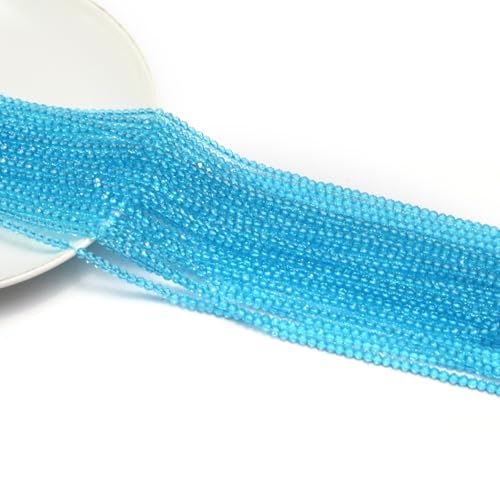 10 Strands Spinel Beads Artificial Faceted Small Round Loose Beads 3mm 15 inch for Jewelry Making Charms Necklace Bracelet - color: Blue