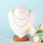 UMAOKANG 33ft Bead Chain for Jewelry Making Stainless Steel Cable Link Chain Spool Lavender Beaded Bracelet Chain with Open Jump Rings and Lobster Clasps - color: Lavender Bead-Steel