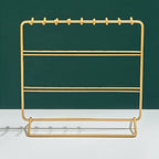 Jewelry Organizer, Jewelry Holder, Perfect Earrings, Necklaces and Bracelets Holder, Golden - color: Golden