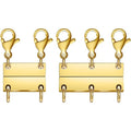Layering Magnetic Necklace Clasps, Stainless Steel Chain Link Clasps, Multiple Necklace Clasp for Layered Look (2golden+3golden A) - color: 2golden+3golden A