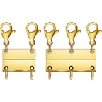 Layering Magnetic Necklace Clasps, Stainless Steel Chain Link Clasps, Multiple Necklace Clasp for Layered Look (2golden+3golden A) - color: 2golden+3golden A