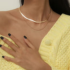 Freekiss Women's Layered Necklace Set - 3 Piece Dainty Gold Jewelry for Everyday Stacking | 14K Gold Plated Snake Chain, Rope Chain, Cuban Chain | Adjustable Length 14-18.5 Inch | Gift Ready - color: Gold, style: Layer 3mm+1.5mm Snake